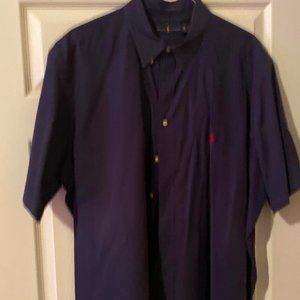 Blue Button-Down Ralph Lauren Polo with Red horse